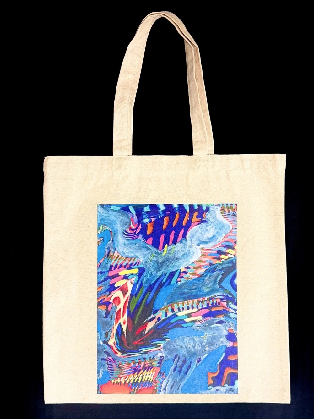 Collectible Swag Bag Tote. Art by Paige Beeber for Delta. Multicolor Abstract